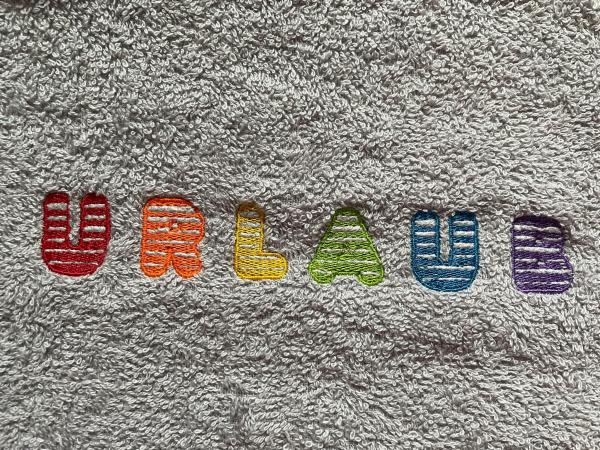 Farbverlaufsschrift Urlaub